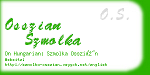 osszian szmolka business card